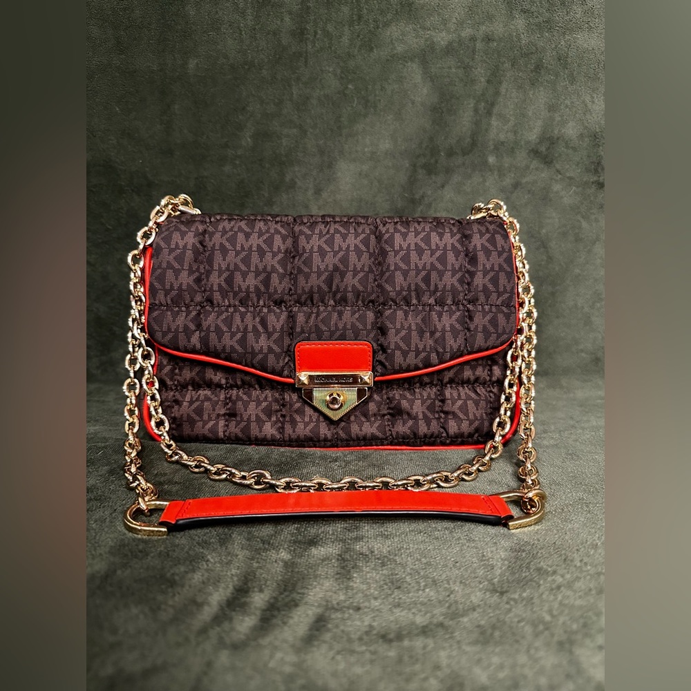 Michael Kors Orange & Brown Cargo Cross body